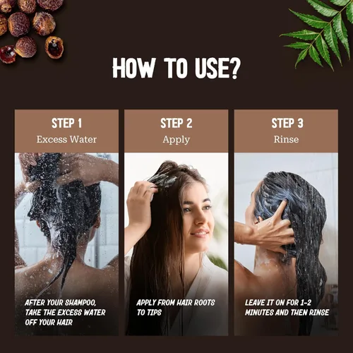 Miniatura 7 de Neem & Reetha Haircare Set - Champú y acondicionador hidratante, espesante, nutritivo, remedio herbario para cuero cabelludo seco y hebras, fórmula