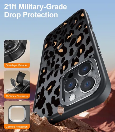 Miniatura 28 de Goodon para iPhone 15 Pro Max con protector de pantalla de privacidad, compatible con Magsafe, funda translúcida mate a prueba de golpes - Linda