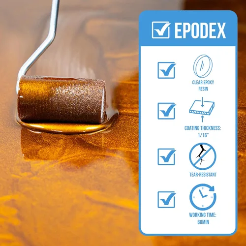 Miniatura 3 de EPODEX Kit de resina epoxi para encimera y mesa, kit de encimera epoxi para encimeras de cocina, mesas y tapas de bar con acabado transparente - Kit