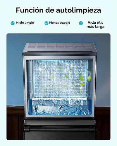 Miniatura 8 de EUHOMY Máquina comercial para hacer hielo de 400 libras/24 horas, aprobación ETL, máquina de hielo industrial, almacenamiento de 250 libras, lista