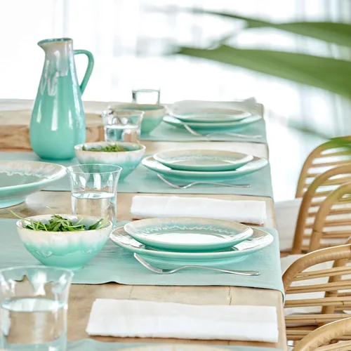 Miniatura 2 de Casafina Plato de cerámica de cerámica de 11 pulgadas, colección Taormina, aguamarina, apto para microondas y lavavajillas, acristalamiento seguro