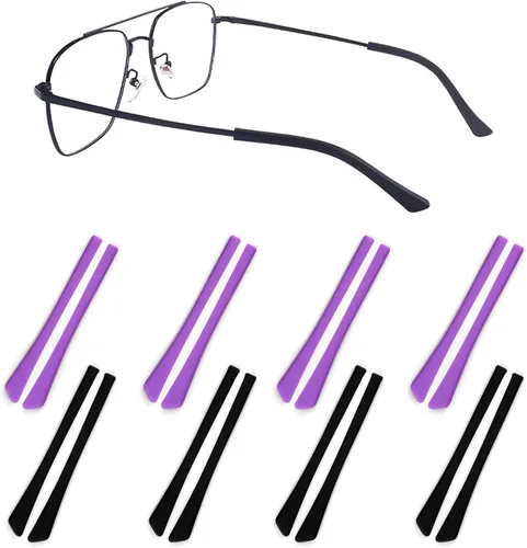 Miniatura 9 de Puntas de extremo de la patilla para gafas, soporte de tubo de silicona suave antideslizante, retenedores de gafas, puntas de repuesto para patillas