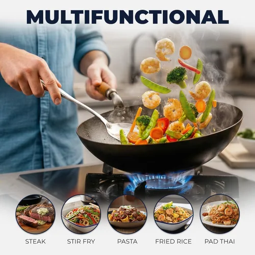 Miniatura 2 de Zulay Kitchen Cuchara Ranurada de Acero Inoxidable - 14.5” Gran Cuchara de Freír y Escumador para Drenar y Servir - Utensilio de Cocina Resistente