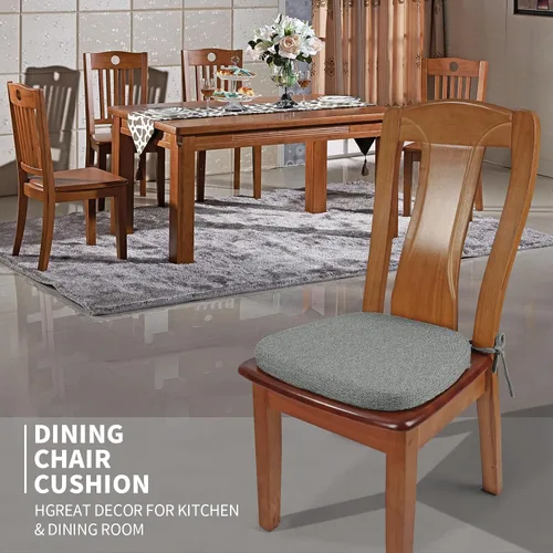 Miniatura 2 de SINOSSO Paquete de 6 cojines de espuma viscoelástica para sillas de comedor, tela tejida amigable de 16 pulgadas en forma de U, cómodas almohadillas