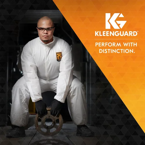 Miniatura 3 de KleenGuard™ A40 - Overol de protección contra líquidos y partículas (44303), cremallera frontal, blanco, grande (cantidad 25)