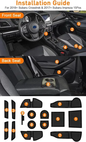 Miniatura 7 de Inserto de portavasos para Subaru Crosstrek 2023 2022 2021 2020 2019 2018 y para Subaru Impreza 2017-2023 Alfombrilla de consola central