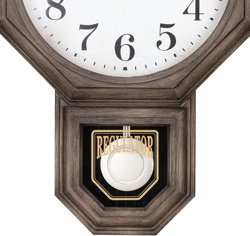 Miniatura 9 de CLXEAST Reloj de Pared de Péndulo, Relojes de Pared de Péndulo Regulador de Escuela Grandes para Decoración de Sala de Estar, Plástico con Acabado