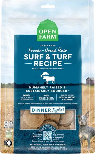 Miniatura 10 de Open Farm, alimento para perros liofilizado y crudo, empanadas con 95% de carne, órganos y huesos, comida completa o mezclador de alimento