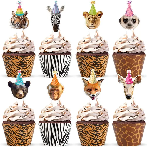 Miniatura 16 de 48 paquetes de toppers y envolturas de cupcakes de coche de carreras, decoración de pastel de fiesta de carreras con temática de carreras y cuadros