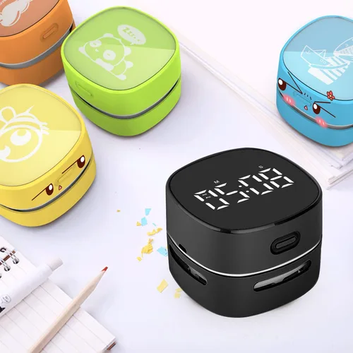 Miniatura 4 de ODISTAR Aspiradora de mostrador, mini barredora de polvo de mesa con temporizador digital, resistencia de hasta 400 minutos, rotación de 360º
