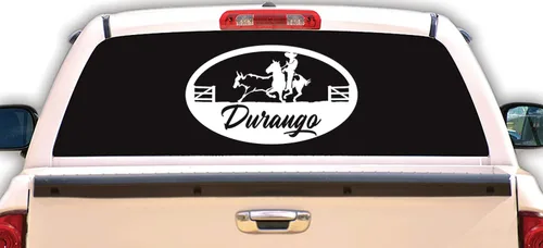 Miniatura 4 de Durango - Adhesivo adhesivo de vinilo para carros diseño Charro de México, Calcomanias para Trocas y Carros (14 x 8 pulgadas, Durango)
