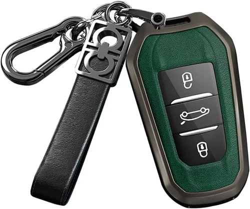 Miniatura 10 de ontto Funda inteligente para llave de coche con llavero para Peugeot 508/2008/3008/5008, Negro
