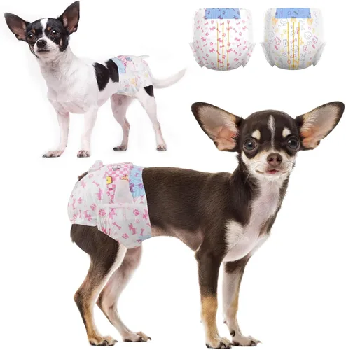 Dono Pañales desechables para perras, 48 unidades, pañales desechables para perros hembras con indicador de humedad, pañales súper absorbentes para