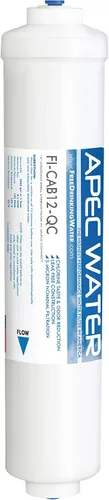 APEC FI-CAB12-QC - Post-filtro de carbono en línea de grado comercial de 12 pulgadas con salida de 3/8 pulgadas para sistema de filtro de agua de