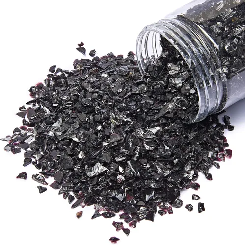 Miniatura 3 de TWINKLING Vidrio triturado de alto brillo, vidrio roto, chips de gemas de vidrio para arte de resina DIY, arte de uñas, pintura de geoda, 1-3mm Negro