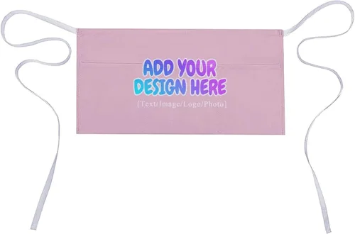 Miniatura 45 de AXKEUDO Delantal personalizado con bolsillos, delantales de cintura para camarera para cocinar en casa, restaurante, servir trabajo