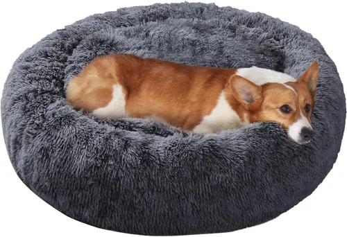 Miniatura 11 de JOLLYVOGUE - Cama para perros y gatos, cama relajante y antiestrés para mascotas y perros pequeños, cojín esponjoso en forma de dona para mascotas