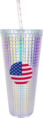 Miniatura 22 de Spoontiques Harry Potter Vaso de diamantes, 20 oz - Vaso texturizado con pajita, aislamiento de doble pared, sin BPA - Gryffindor