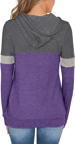 Miniatura 3 de Camisetas para mujer, túnicas informales, de manga larga, con capucha, sin botones, blusas holgadas, ropa de moda, sudaderas
