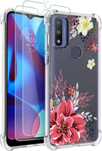 Miniatura 8 de Osophter Funda para teléfono Moto G Pure, funda Moto G Pure para mujeres y niñas, diseño floral con protector de pantalla, absorción de golpes