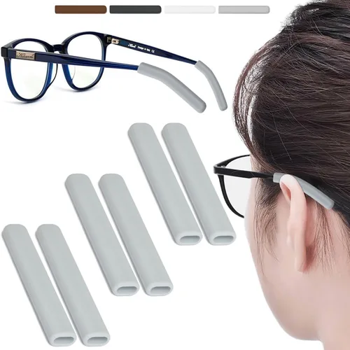 Miniatura 9 de 3 pares de cojines de silicona para orejas de gafas, sujetadores antideslizantes para orejas de gafas, piezas de goma antideslizantes para orejas