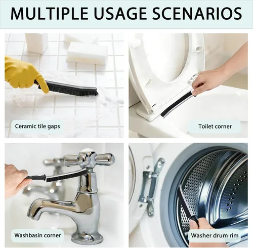 Miniatura 5 de Juego de cepillos de limpieza para grietas, herramientas de limpieza dura para lechada de baño, rieles de ventanas y puertas de ducha, limpieza