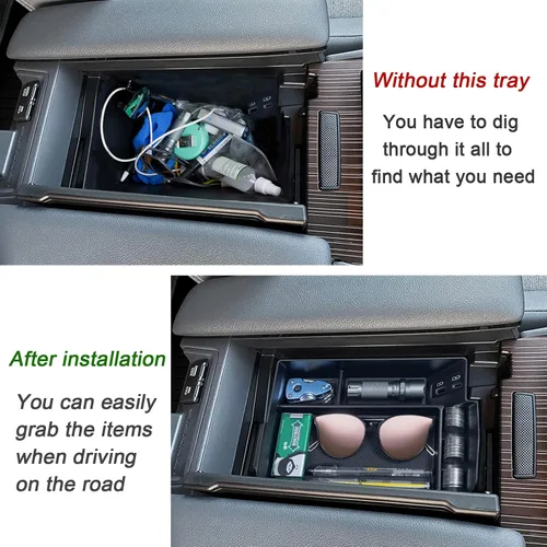 Miniatura 3 de TOPINSTALL Organizador de consola central compatible con accesorios para Toyota Sienna 2021-2026, caja de apoyabrazos, bandeja de almacenamiento