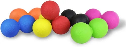 Miniatura 3 de Bola de masaje de maní para alivio muscular y tensión corporal, rodillo masajeador corporal de doble lacrosse para cuello, hombro, espalda, terapia