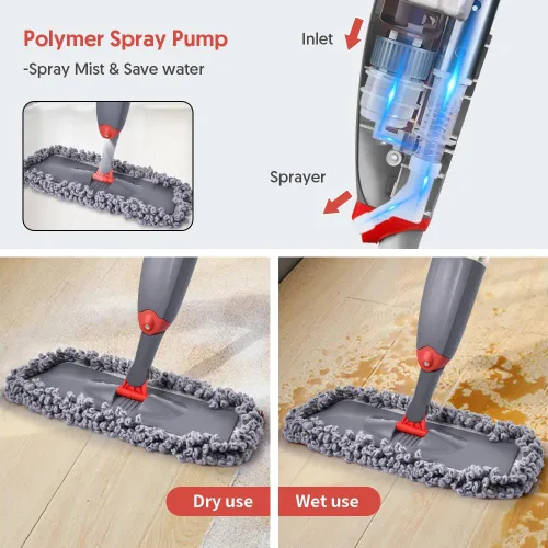 Miniatura 4 de Fregonas de microfibra en aerosol para limpieza de pisos, fregonas de limpieza Domi-Patrol para pisos de laminado y baldosas de madera dura