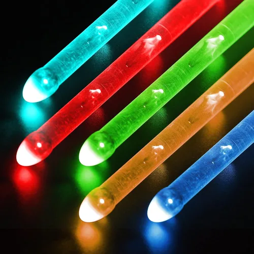 Miniatura 4 de Antner Baquetas recargables con luz LED que cambian de color en 15 colores, brillan en la oscuridad, baquetas geniales con bolsa de almacenamiento