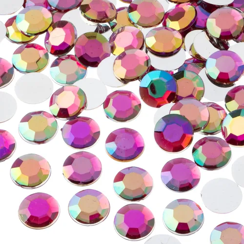 Miniatura 27 de John Bead 400 piezas de diamantes de imitación redondos acrílicos de 0.472 in (SS50), color verde, acrílico con parte trasera plana para hacer