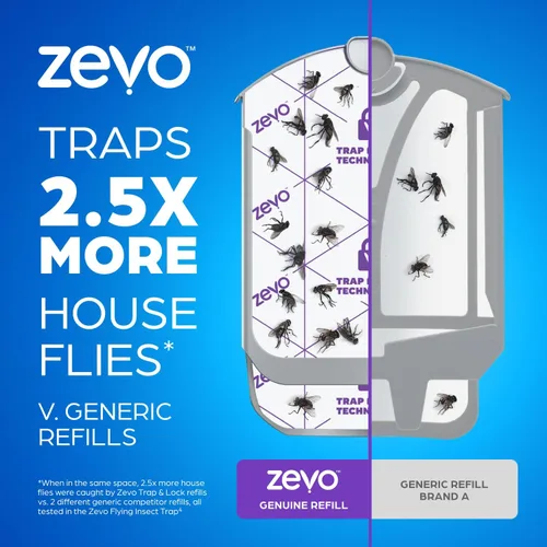 Miniatura 3 de Zevo Cartuchos de Recarga Oficiales para Trampa de Insectos Voladores - Compatible con la Trampa Zevo y la Trampa para Moscas de Interior MAX