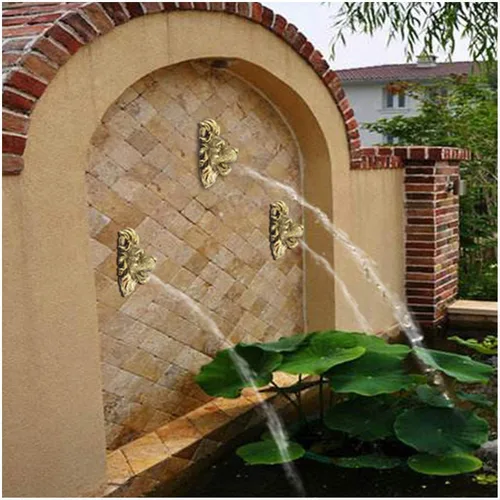 Miniatura 3 de Cabeza de león para colgar en la pared, boquilla de fuente de agua, rociador, fuente de estanque de jardín, cabezal de rociado de agua, riego