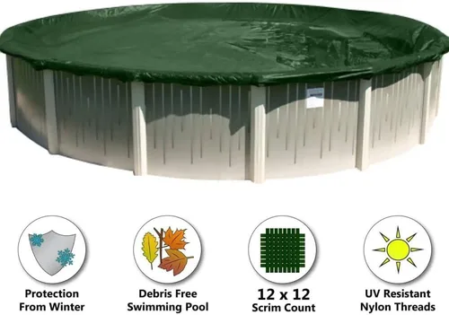 Miniatura 2 de Supreme - Cubierta de piscina de invierno para piscinas redondas de 12 pies Verde/Negro Fácil de instalar, protección UV y duradera Incluye