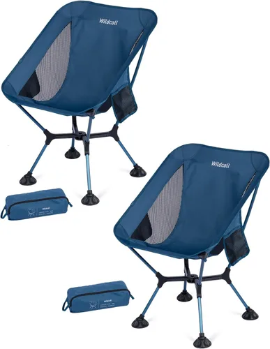 Miniatura 12 de WildCall Silla de camping plegable ligera con marco de configuración rápida, silla de playa compacta para mochileros con pies antideslizantes