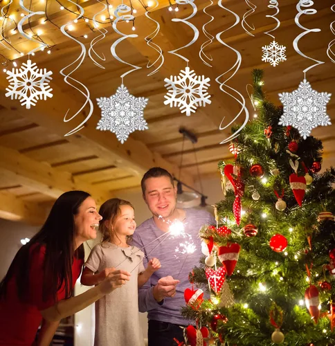 Miniatura 2 de Moon Boat adornos de Navidad, copos de nieve colgantes, remolinos, fiesta de invierno, país de las maravillas, Navidad, suministros