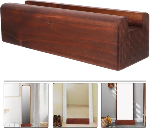 Miniatura 9 de Uonlytech Soporte de espejo de piso, base de soporte de madera de 9.84 x 3.14 x 2.75 pulgadas, soporte de espejo estable para uso en el hogar