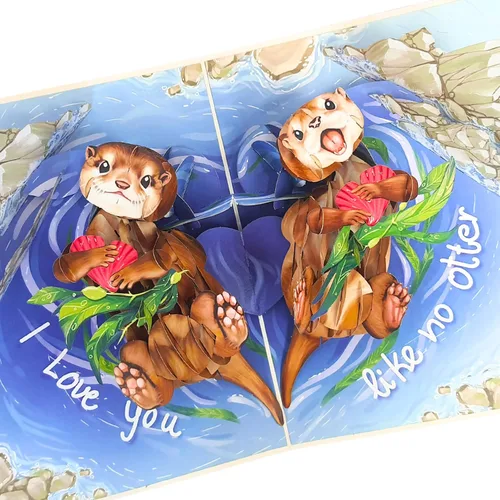 Miniatura 12 de Tarjeta romántica de San Valentín con diseño de gato, 3D, para pareja, gato, para esposa, marido, él, novia, novio, adultos 6 x 8 pulgadas