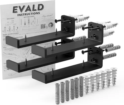 Miniatura 20 de EVALD Soportes flotantes para estantes Soportes ocultos de acero al carbono negro para tablero de 4 pulgadas (tamaño real de 3 1/4 pulgadas)