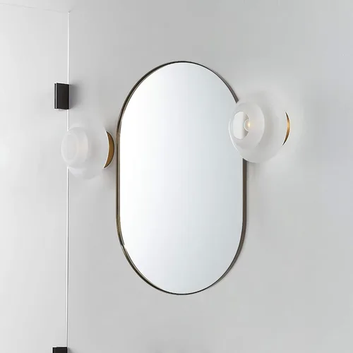 Miniatura 7 de TEHOME Espejo Ovalado de Níquel Cepillado 20x30'' Espejo de Tocador de Baño Plateado Cepillado en Forma de Cápsula/Píldora 30 x 20 pulgadas Espejo