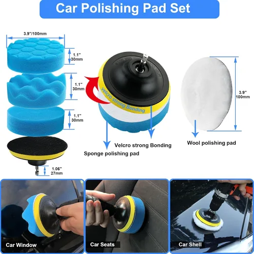 Miniatura 4 de Juego de cepillos de detalle de coche de 29 piezas, kit de detalle de coche, herramientas de suministros de detalle automático con juego de cepillo