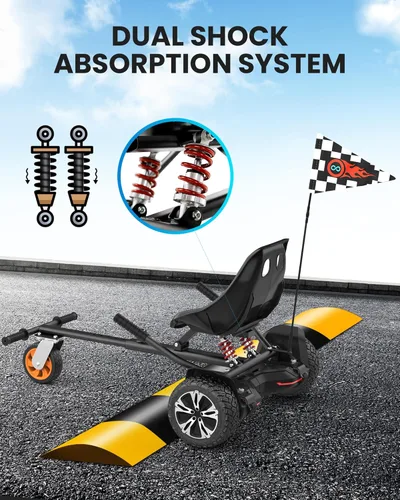 Miniatura 2 de Gyroor Accesorio de asiento de scooter de autoequilibrio, conversión de Go Kart para scooters de autoequilibrio de 6.5 a 10 pulgadas, longitud