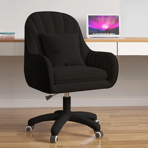 Bonita silla de oficina – Silla de trabajo ajustable, moderna y cómoda, giratoria de 360 grados, respaldo medio, adecuada para oficina en casa y