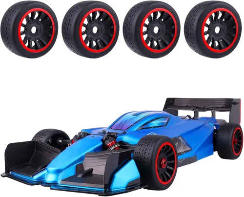 Miniatura 5 de HobbyPark Neumáticos y ruedas hexagonales de 0.669 in prepegados 42/100 2.9 con cinturón y ruedas RC Street con inserciones de espuma para carreras