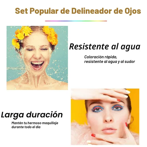 Miniatura 6 de LemonSac Juego de 15 lápices delineador de ojos coloridos, lápiz sombra de ojos, delineador de ojos con brillo metálico perla y mate para mujeres