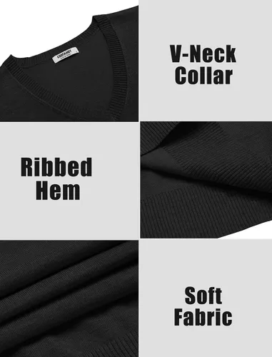 Miniatura 4 de COOFANDY Chaleco sin mangas para hombre, chaleco ligero de algodón con cuello en V