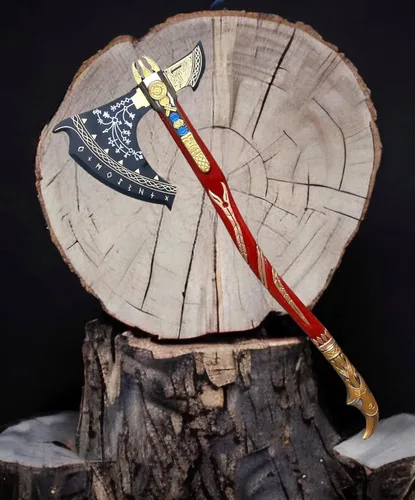 Miniatura 16 de SHINY CRAFTS® Hacha vikinga hecha a mano, hoja nórdica grabada con mango de madera, hacha nórdica barbuda para hombres, regalo único para él, VBA-14