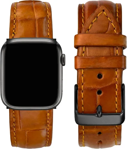 Miniatura 26 de AIIigator - Correa de reloj hecha a mano de cuero compatible con Apple Watch Ultra de 1.929 in 1.772 in 1.732 in 1.654 in 1.614 in 1.575 in 1.496 in