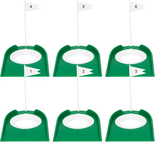 Miniatura 9 de Hooqict Taza de golf y bandera para práctica en interiores, ayudas de entrenamiento de plástico para niños y adultos, para interiores y exteriores
