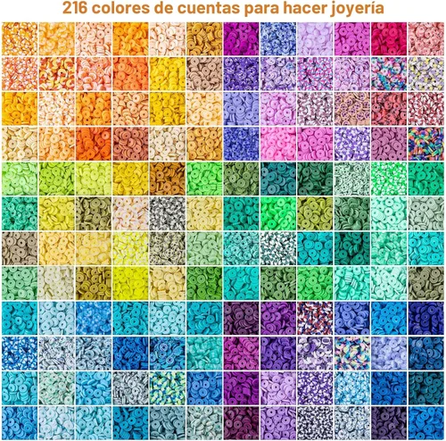 Miniatura 2 de XSEINO 46000 cuentas de arcilla, 216 colores, 10 cajas de cuentas de arcilla, 5 estilos de cuentas de letras, con accesorios de fabricación rica y 3